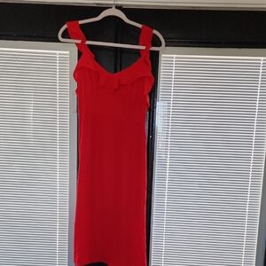 Forever 21 Red Ruffle Strap Mini Dress